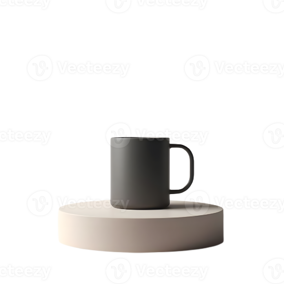 AI generated Isolated mug cutout object on transparent background, PNG file