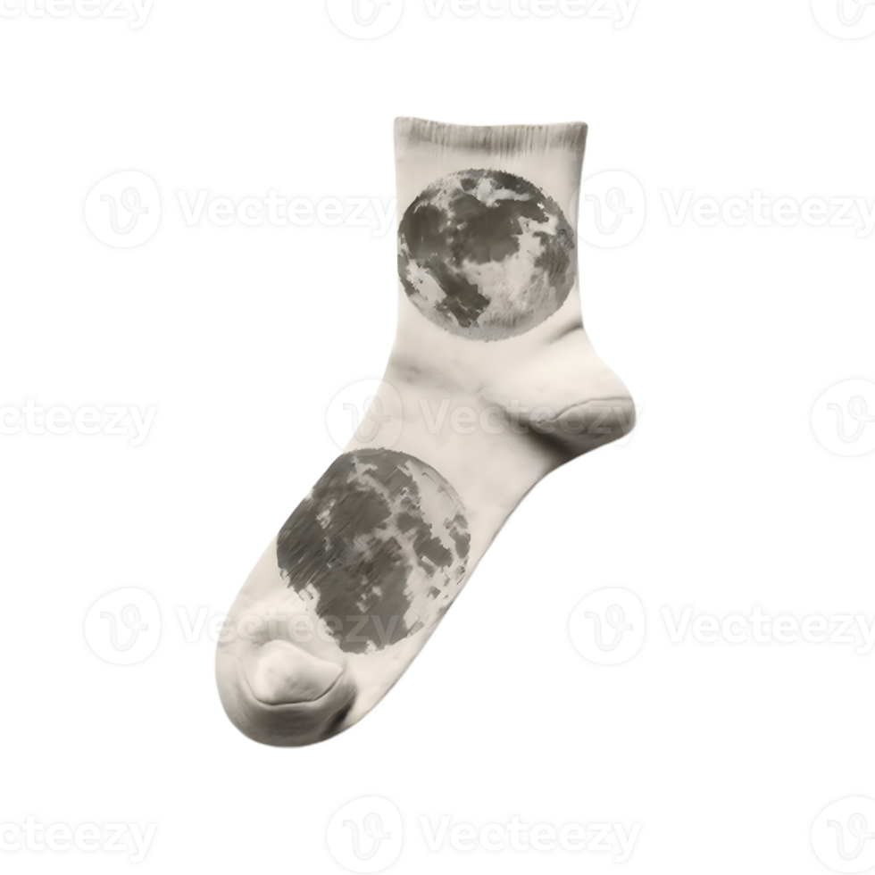AI generated Isolated sock cutout object on transparent background, PNG file
