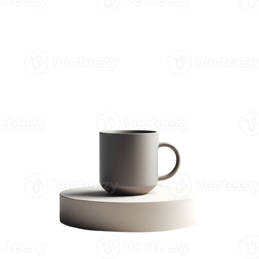 AI generated Isolated mug cutout object on transparent background, PNG file