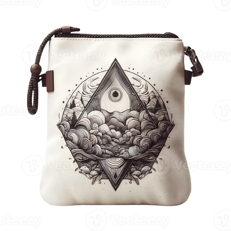 AI generated Isolated bag cutout object on transparent background, PNG file