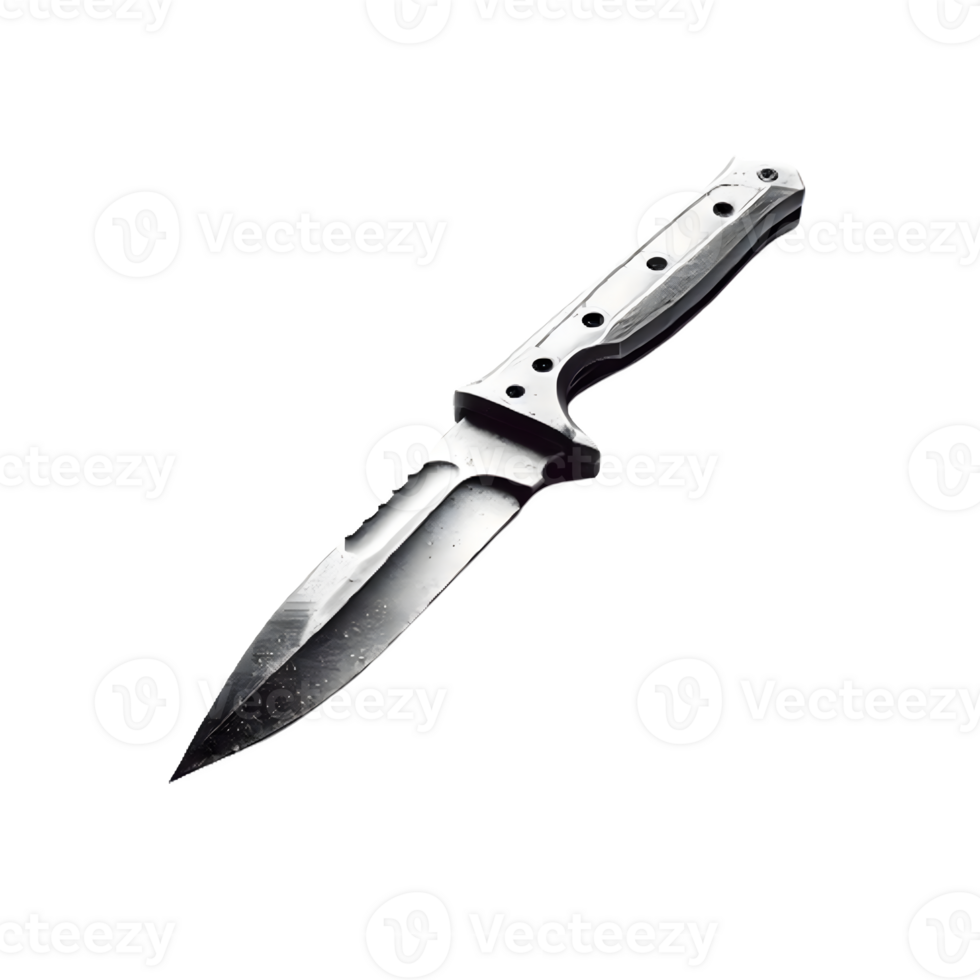 AI generated Isolated knife cutout object on transparent background, PNG file