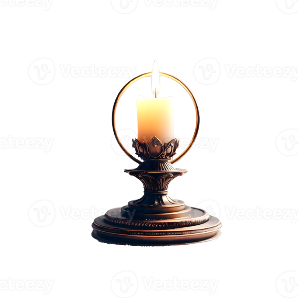 AI generated Isolated candle cutout object on transparent background, PNG file