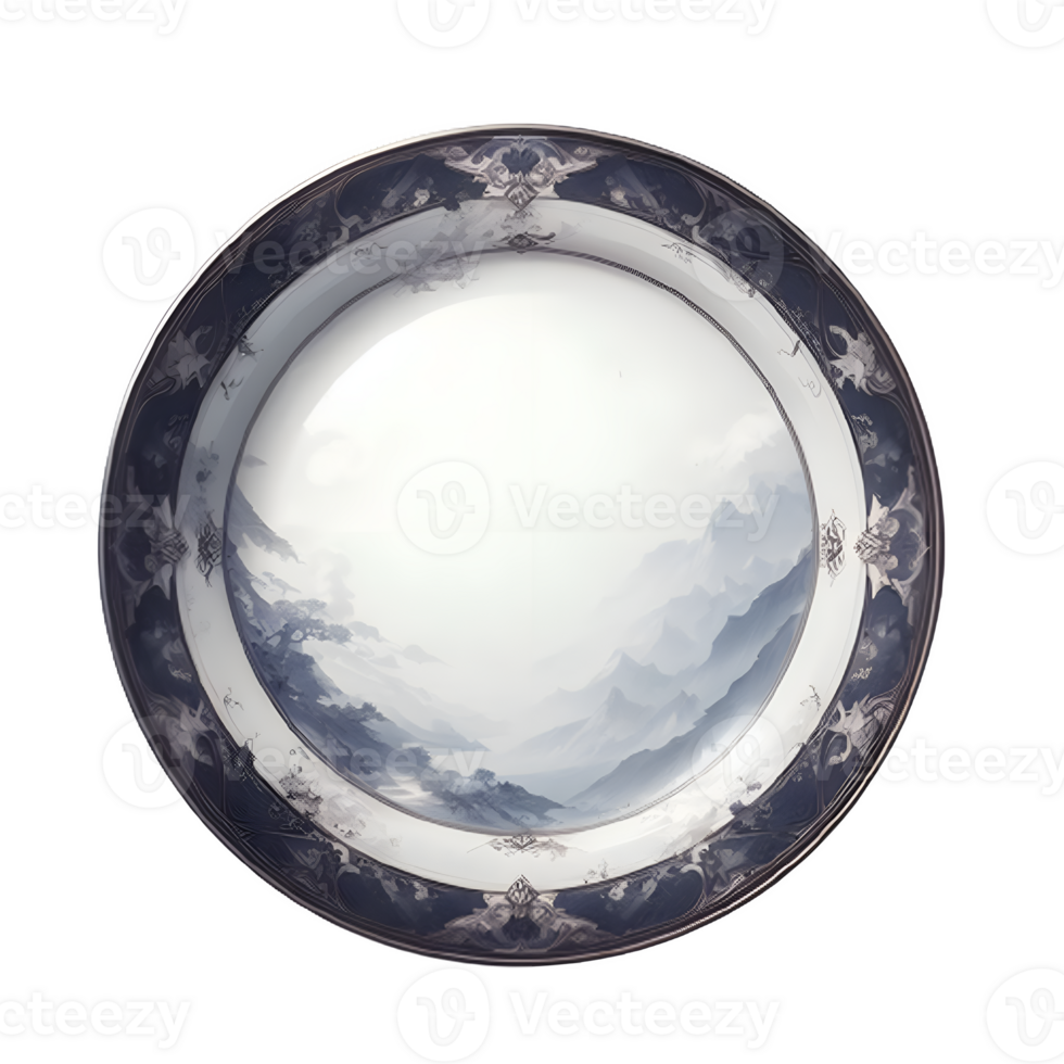 AI generated Isolated Plate cutout object on transparent background, PNG file