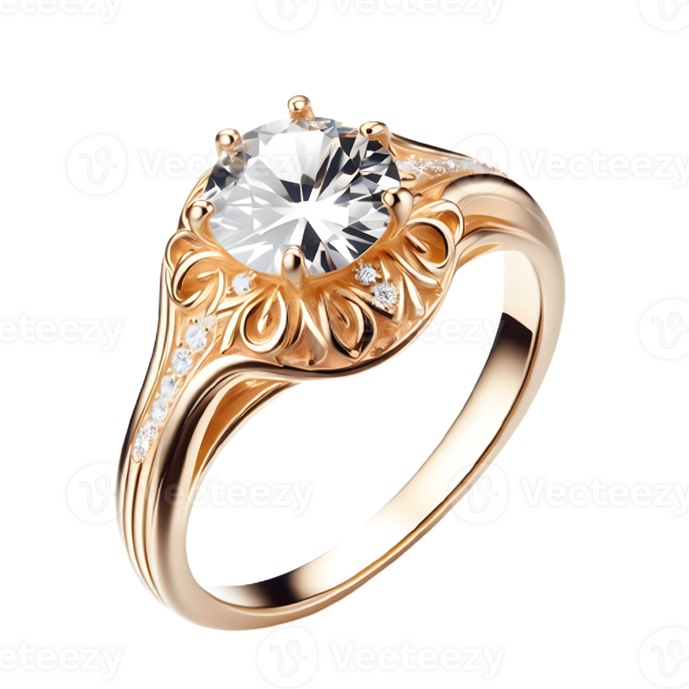 AI generated Isolated ring cutout object on transparent background, PNG file