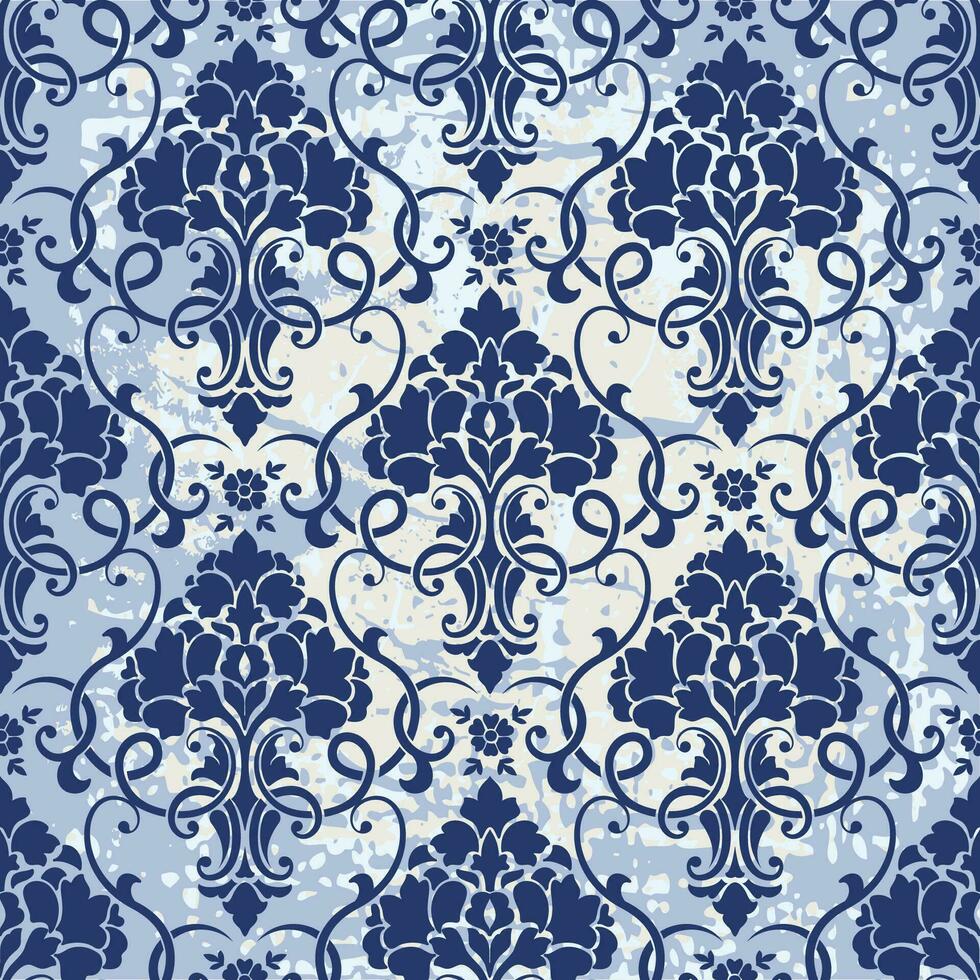 Damask seamless pattern background. Wallpaper in the Baroque style. vector