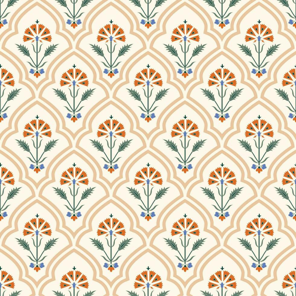 Beautiful hand drawn floral Seamless pattern. Botanical floral ethnic motif. vector