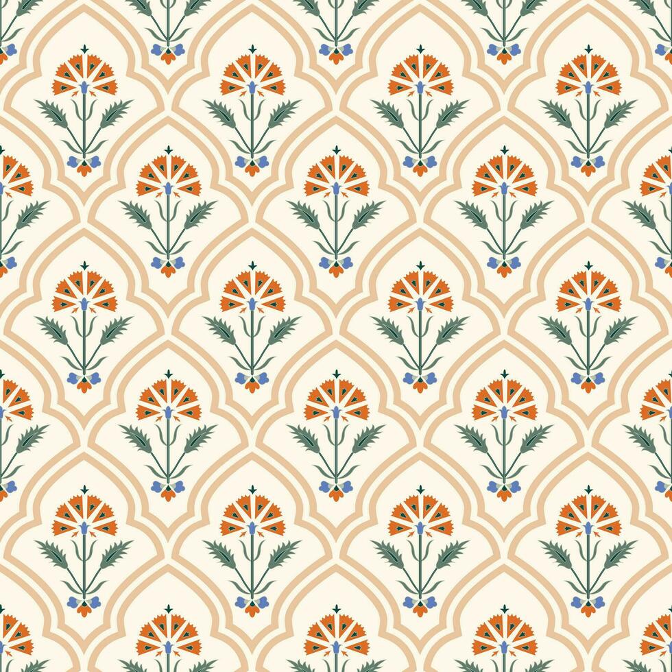 Beautiful hand drawn floral Seamless pattern. Botanical floral ethnic motif. vector