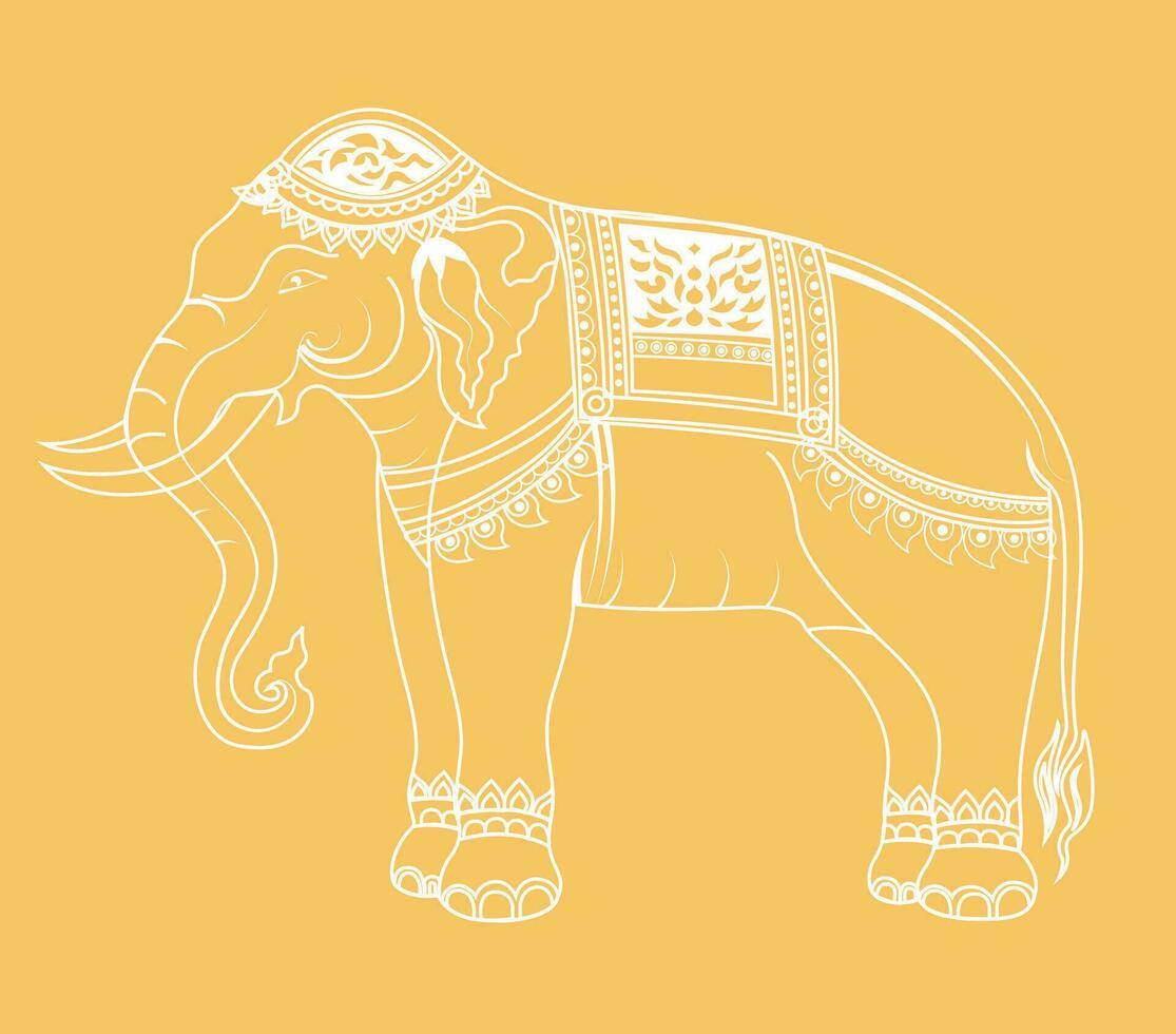 Decorated Indian Elephant Illustrations and Vectors. vector