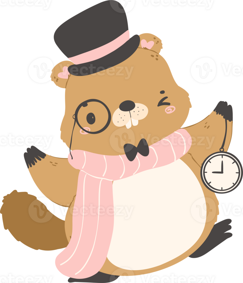 Cute Groundhog illustration png