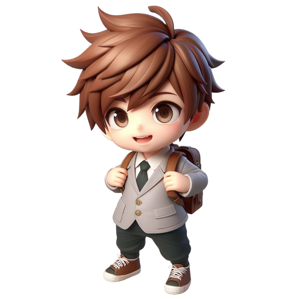 3d render illustration of cute boy png