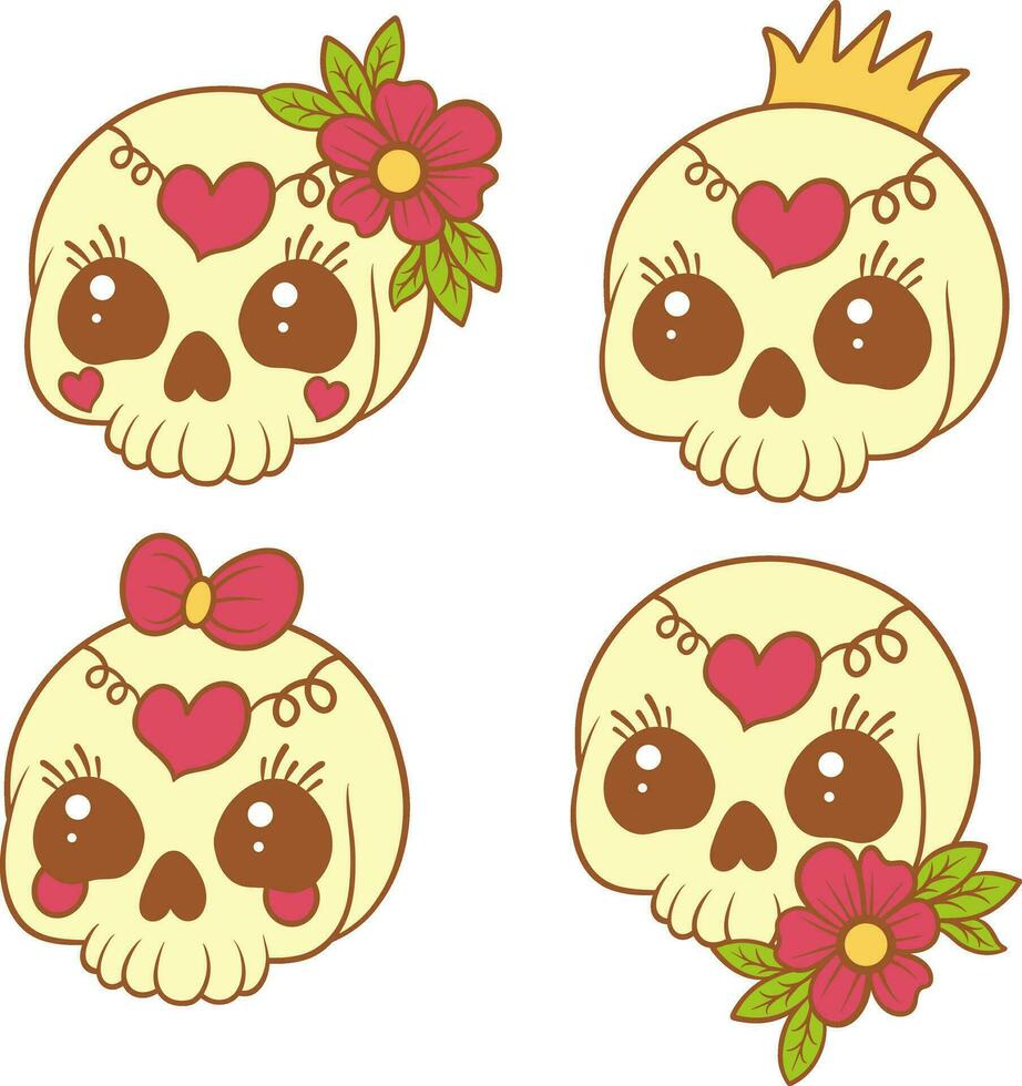 Vector cute skull illustration
