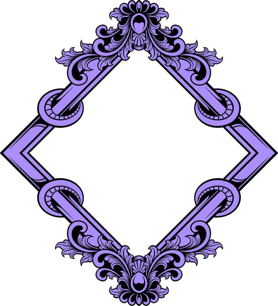 Vector square frame with ornament illustration