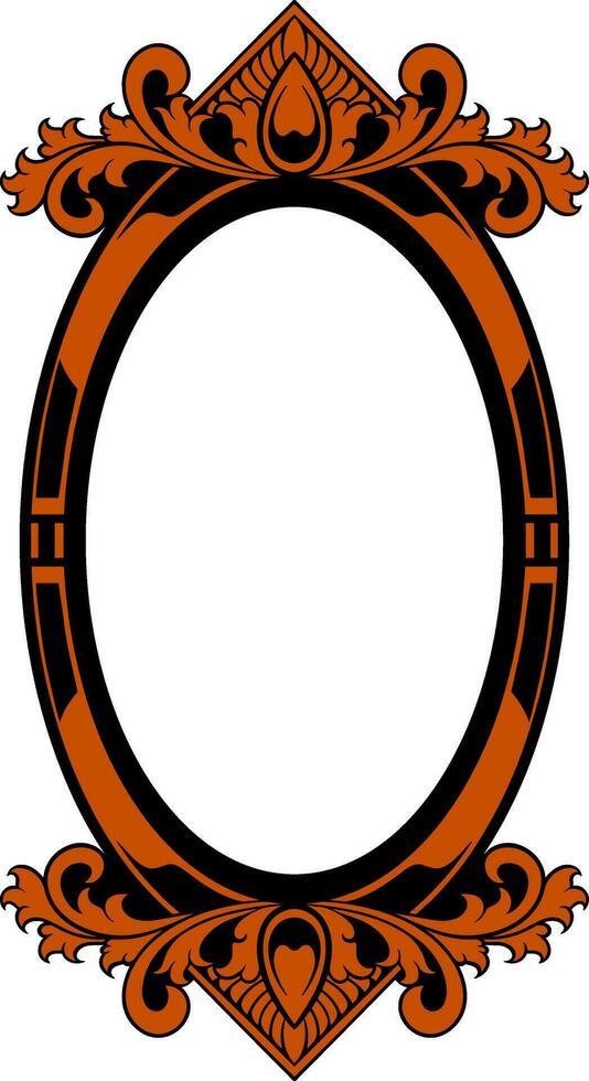 Vector mirror ornament frame