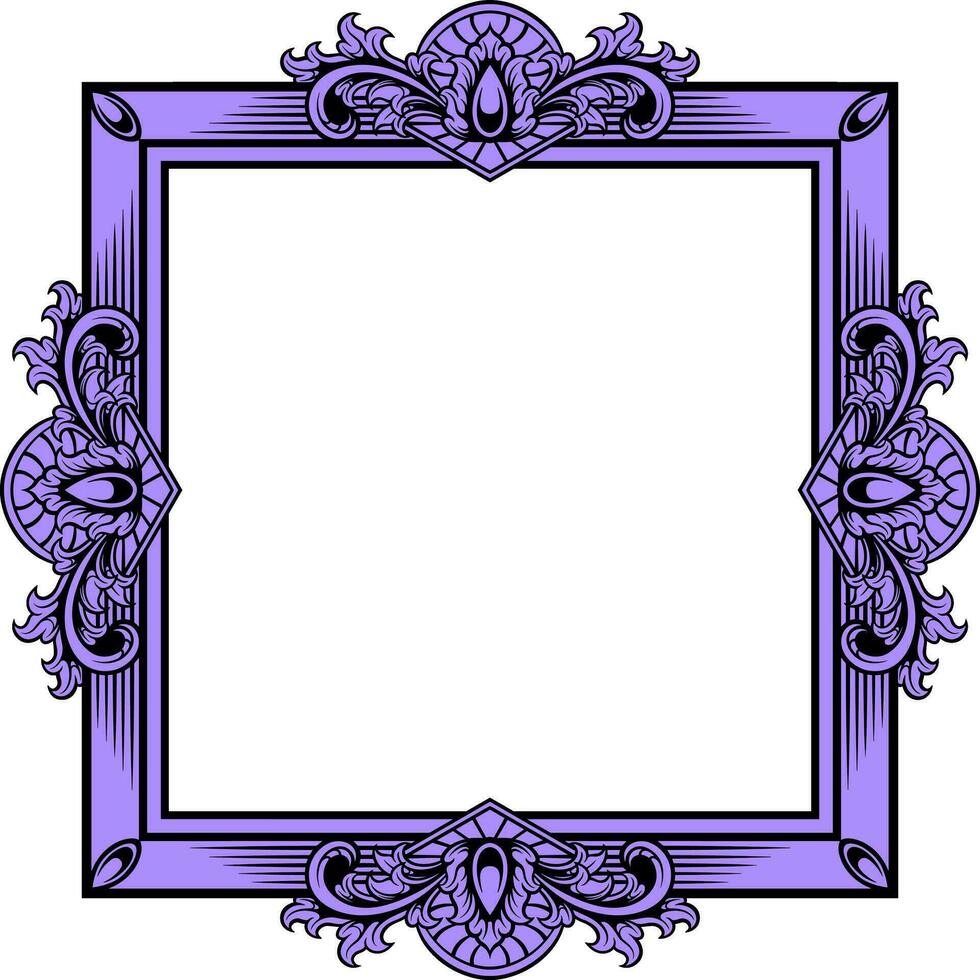 Vector square frame with ornament illustration