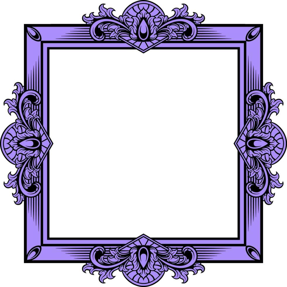 Vector square frame with ornament illustration