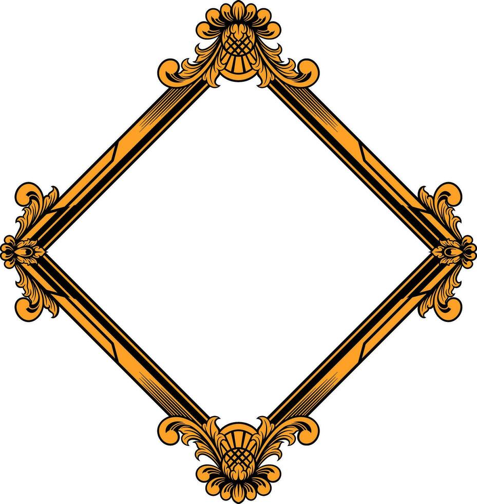 Vector square frame with ornament illustration