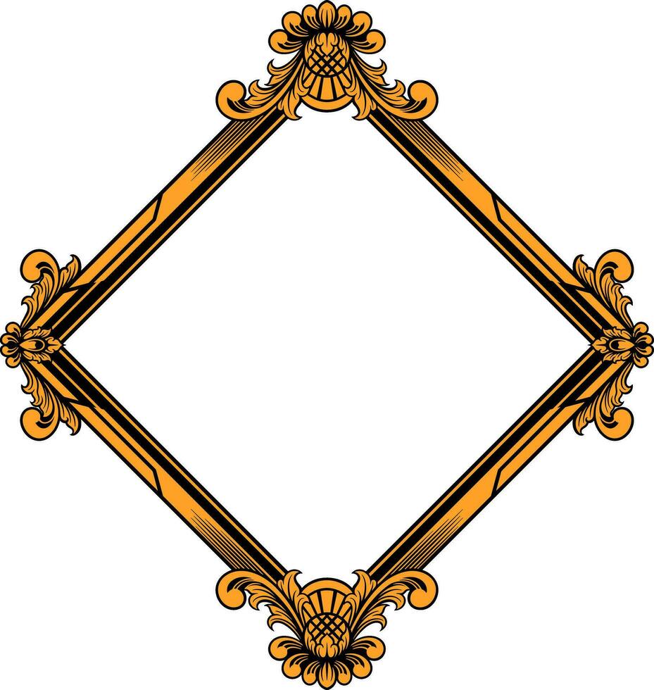 Vector square frame with ornament illustration