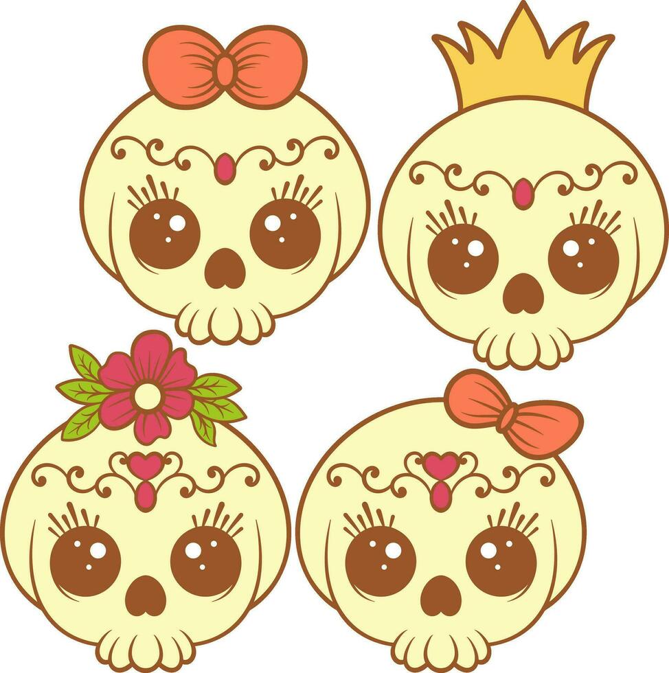 Vector cute skull illustration