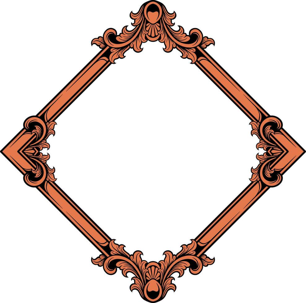 Vector square frame with ornament illustration
