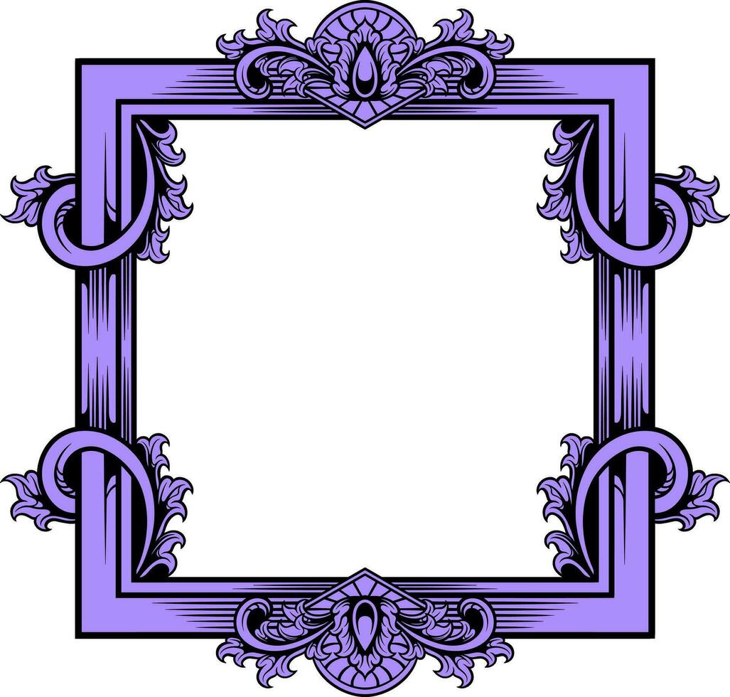 Vector square frame with ornament illustration