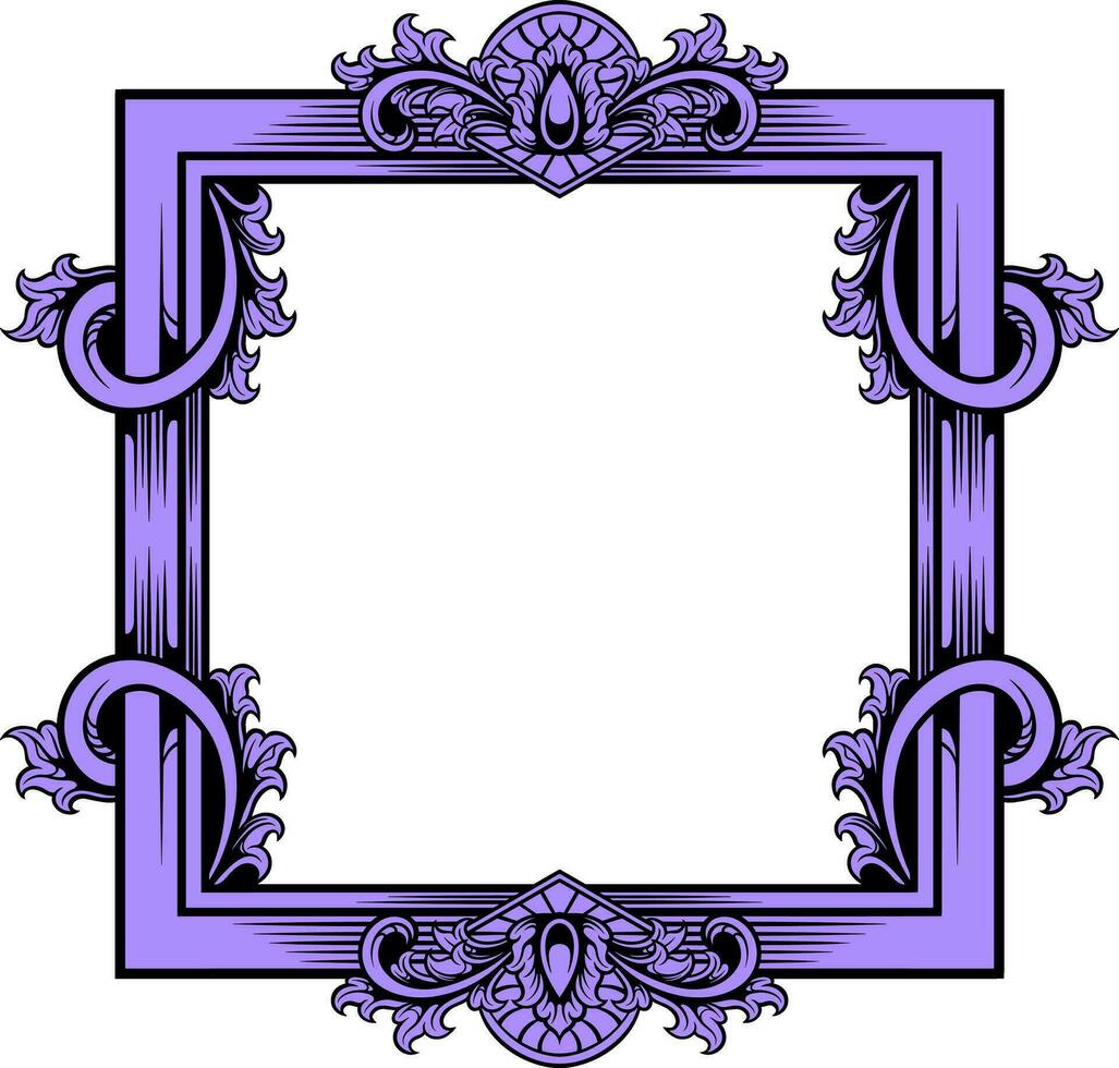 Vector square frame with ornament illustration