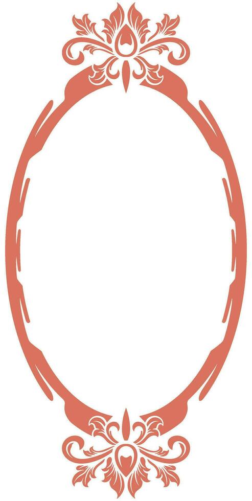 Vector mirror ornament frame
