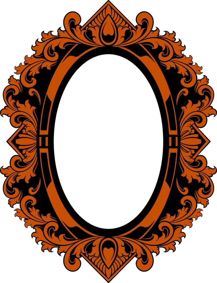 Vector mirror ornament frame