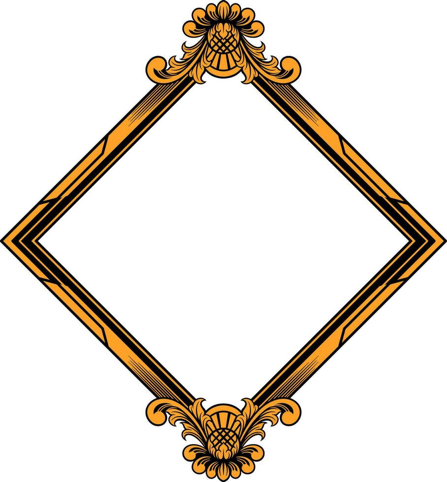 vector cuadrado marco con ornamento ilustración