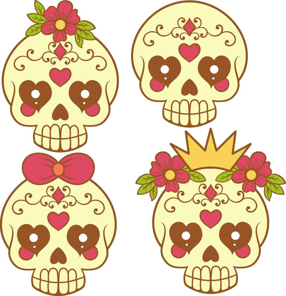 Vector cute skull illustration