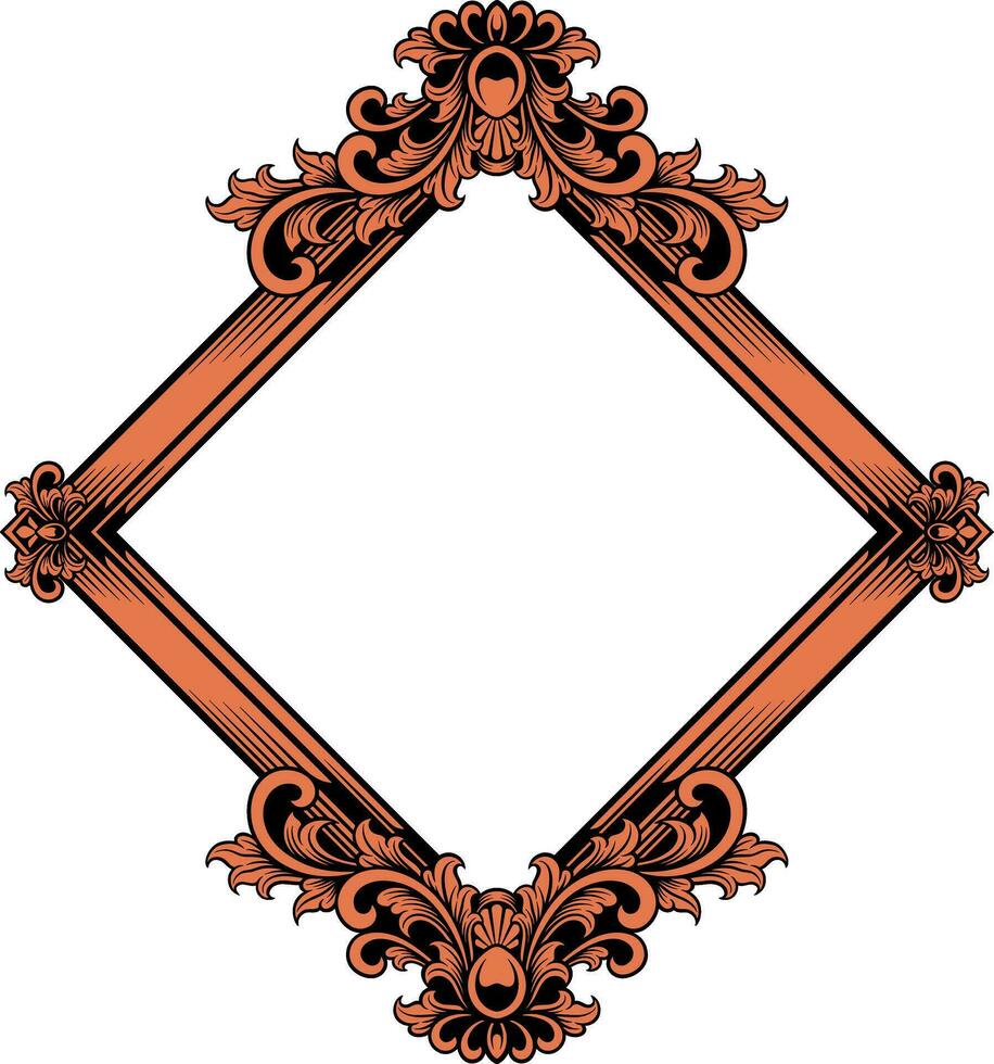 Vector square frame with ornament illustration
