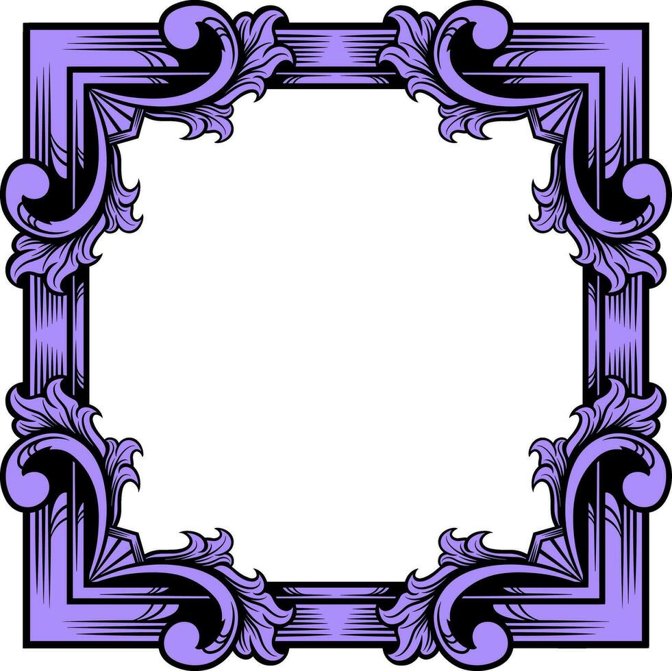 Vector square frame with ornament illustration