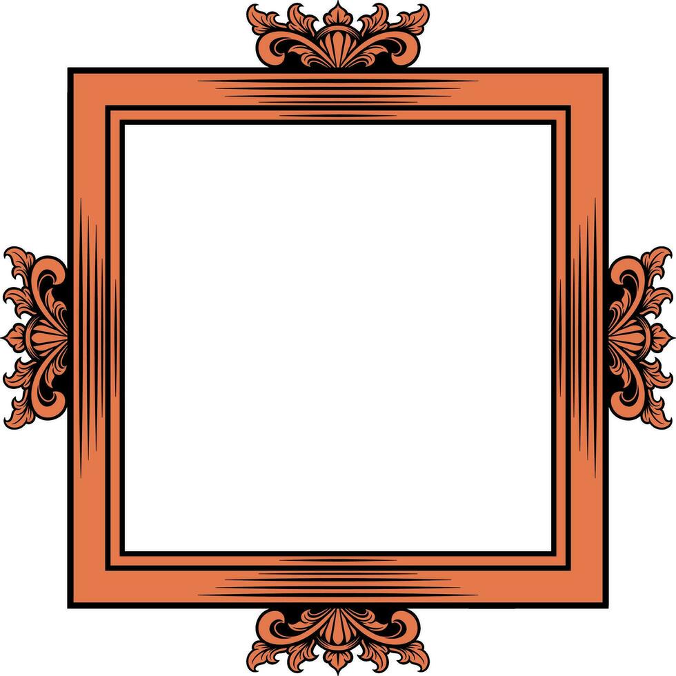 Vector square frame with ornament illustration