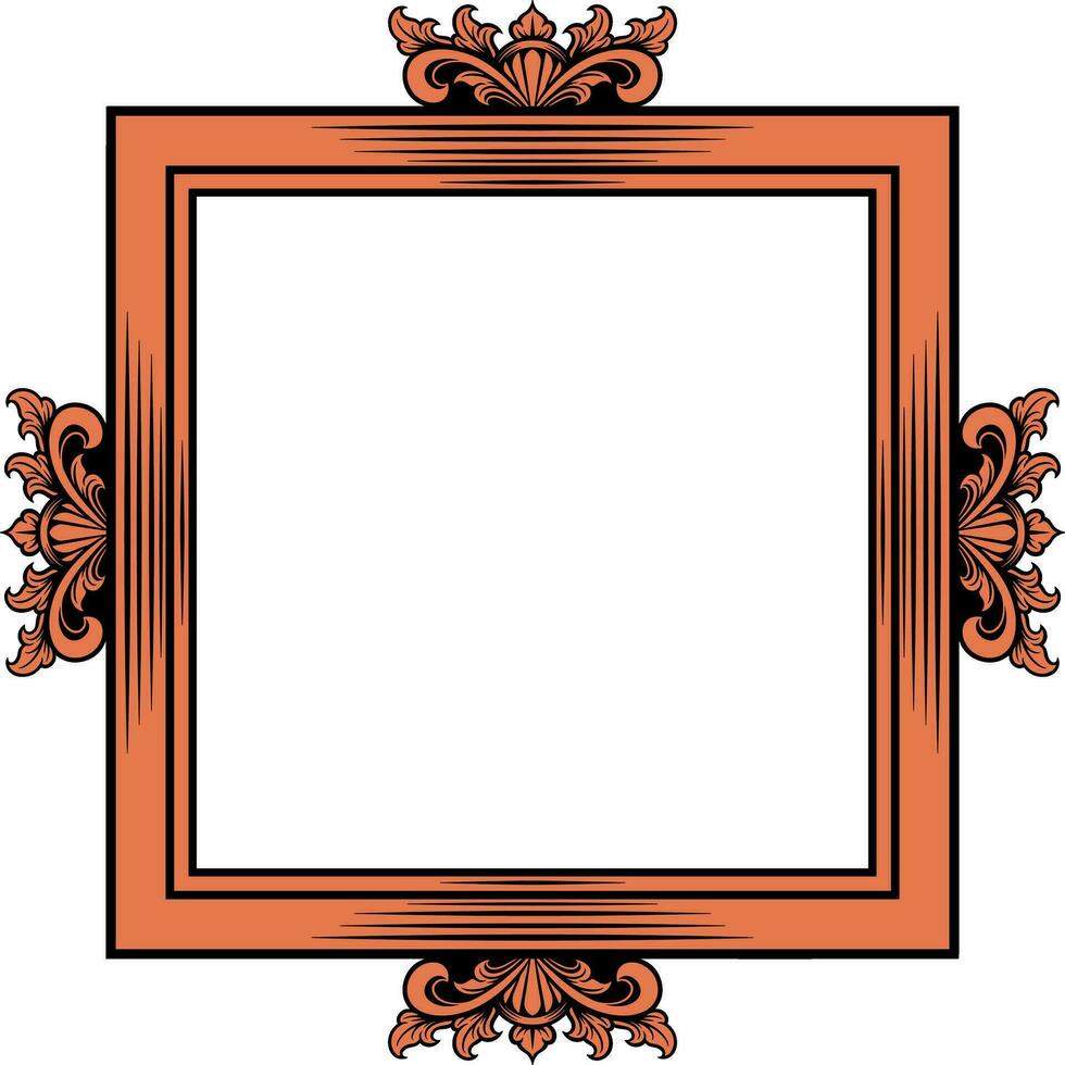 Vector square frame with ornament illustration