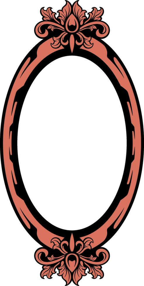 Vector mirror ornament frame
