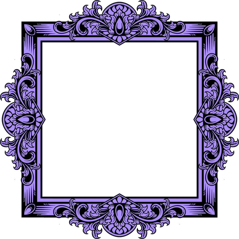 Vector square frame with ornament illustration