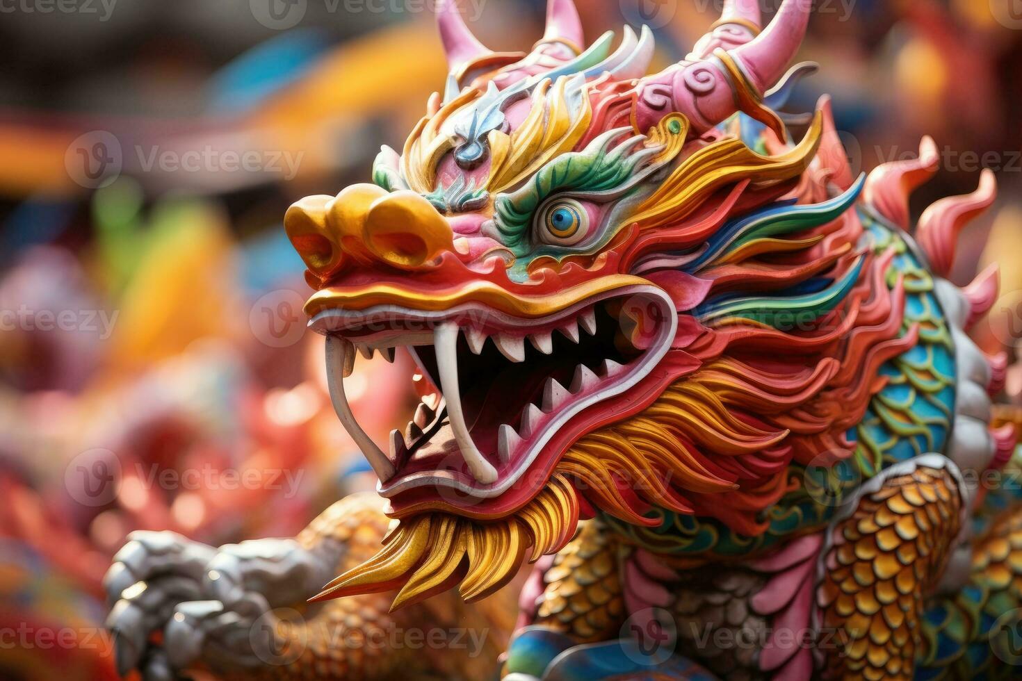 AI generated Chinese dragon. A symbol of luck and prosperity during Chinese New Year celebrations. photo