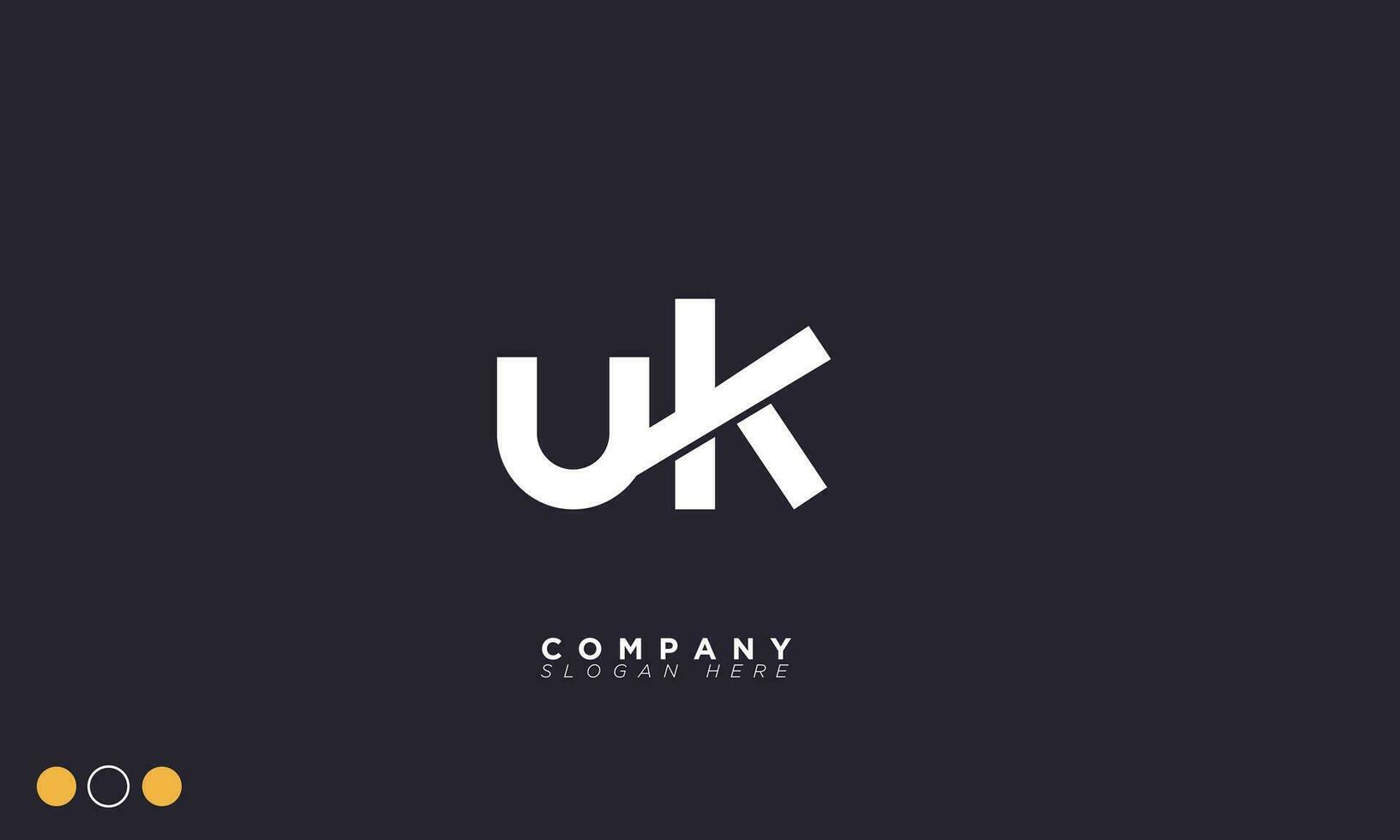 UK Alphabet letters Initials Monogram logo KU, U and K vector