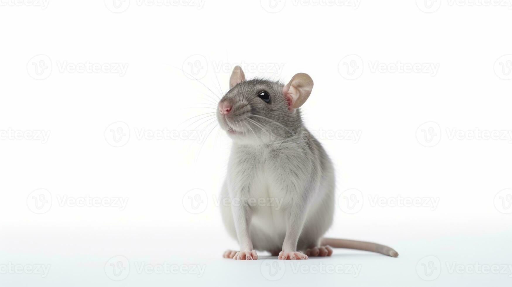 AI generated Rat on White Background. Animal, Mammal photo