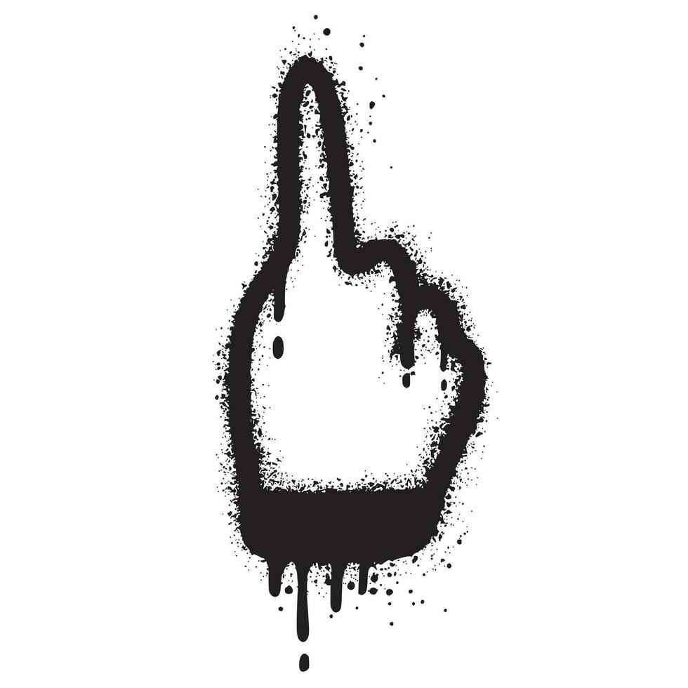 Spray Painted Graffiti Clicking finger icon Sprayed isolated with a white background. vector