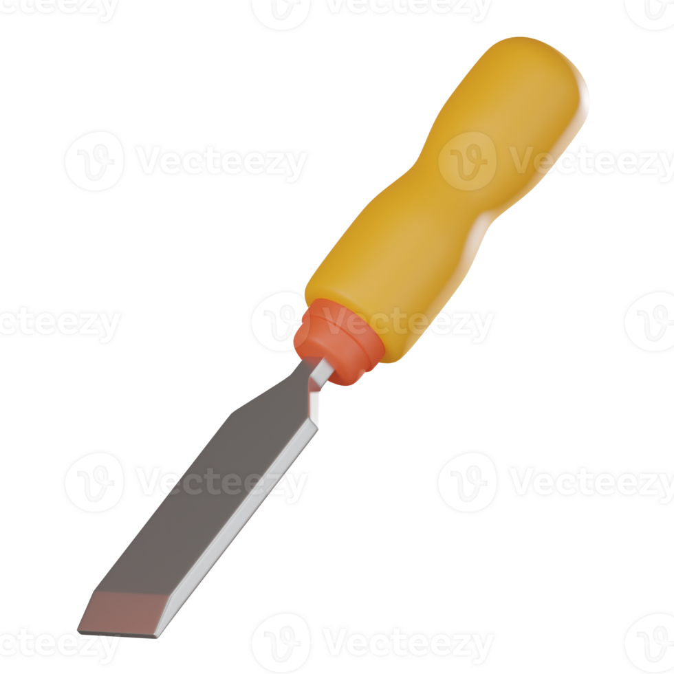 Craftsman's Chisel, Icon for Construction and Carpentry. 3D Render png