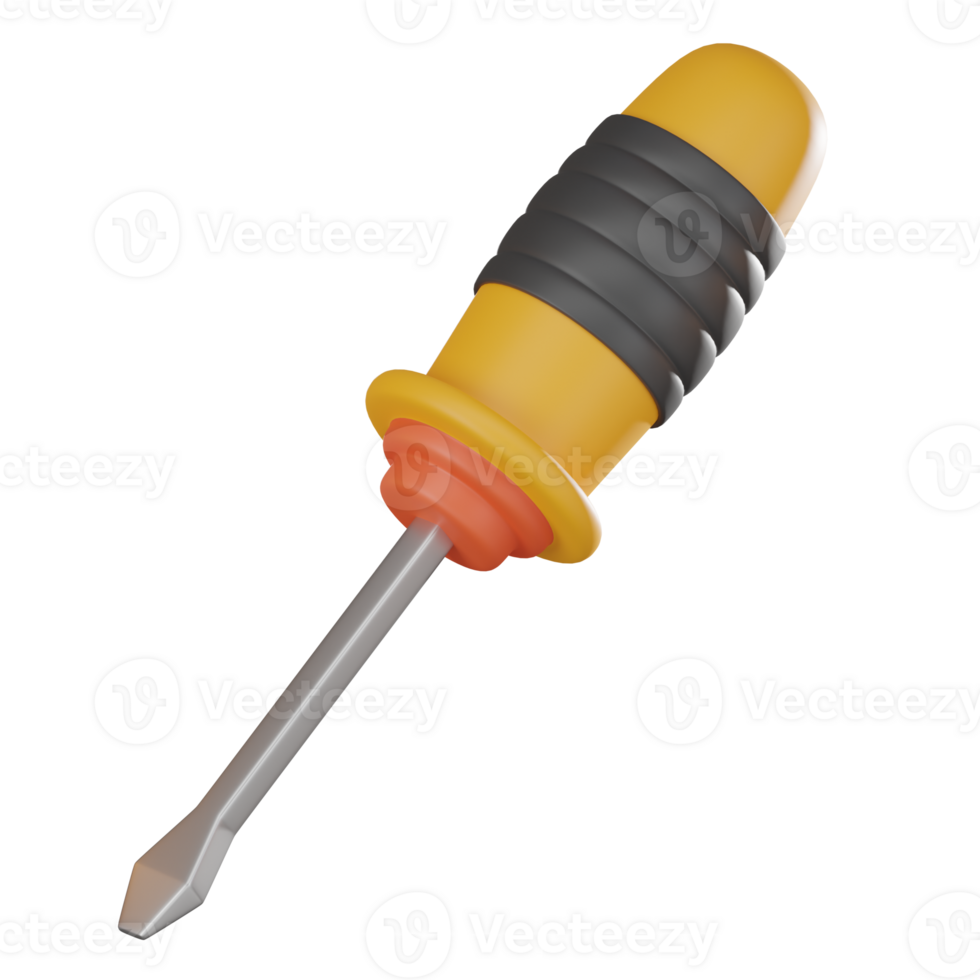 Constructive Craft, Screwdriver Icon for Construction and Repair. 3D render png