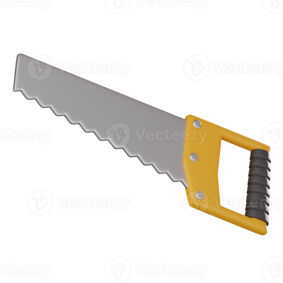 Hand Saw Icon for Construction and Woodwork. 3D render png