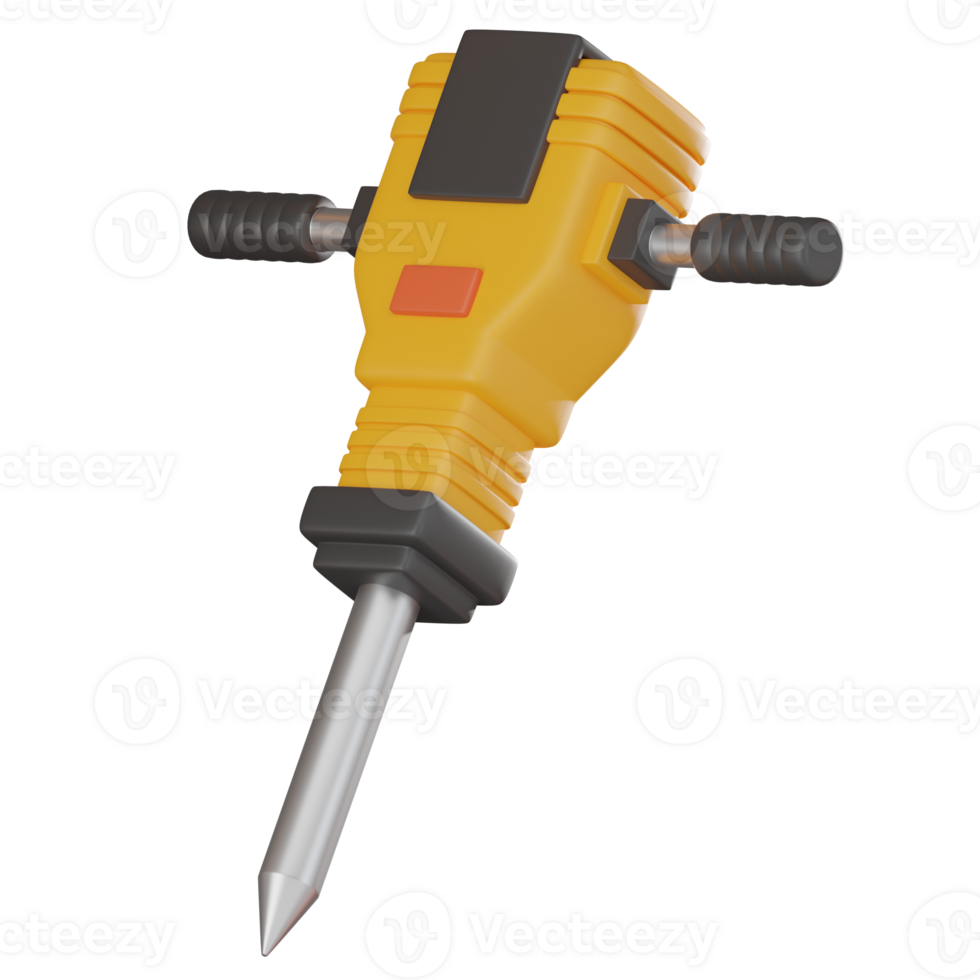 Dynamic Construction, Jackhammer Tools for Building and Demolition. 3D render png