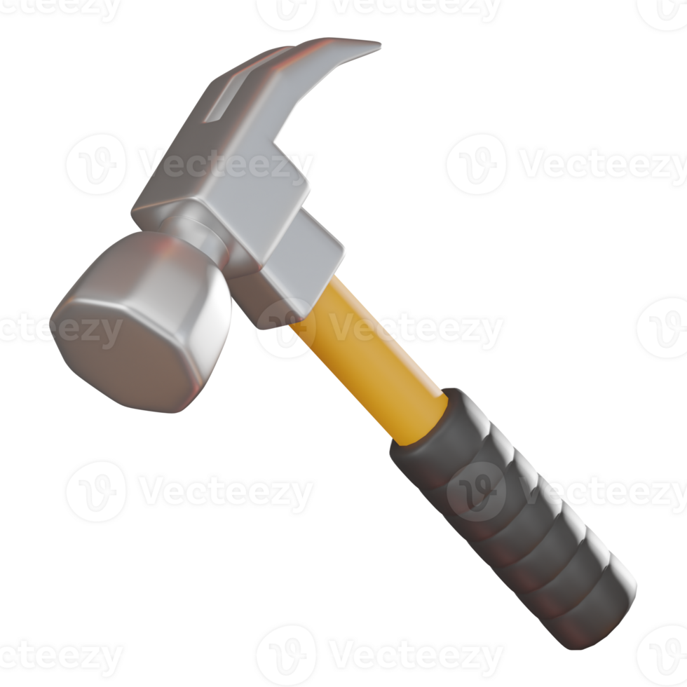 Hammer Icon for Building and Renovation Projects. 3D render png