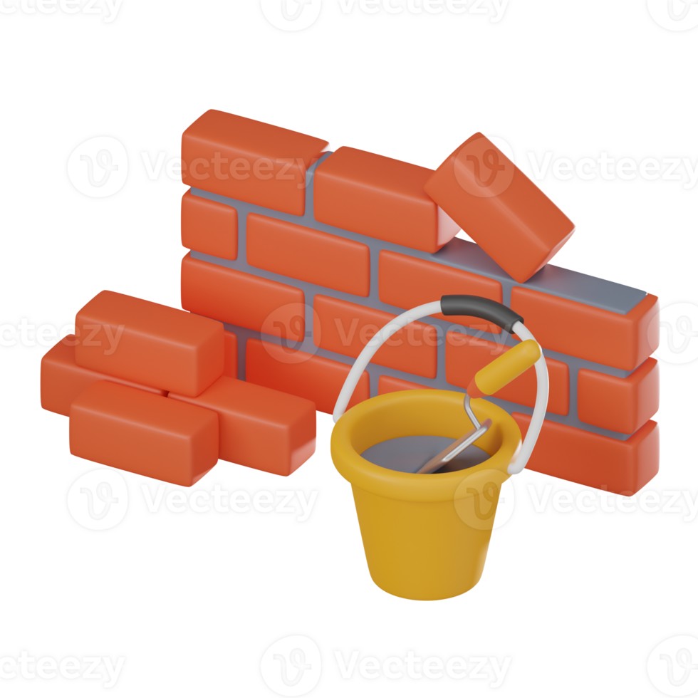 Construction Work Icon for Building and Development. 3D render png