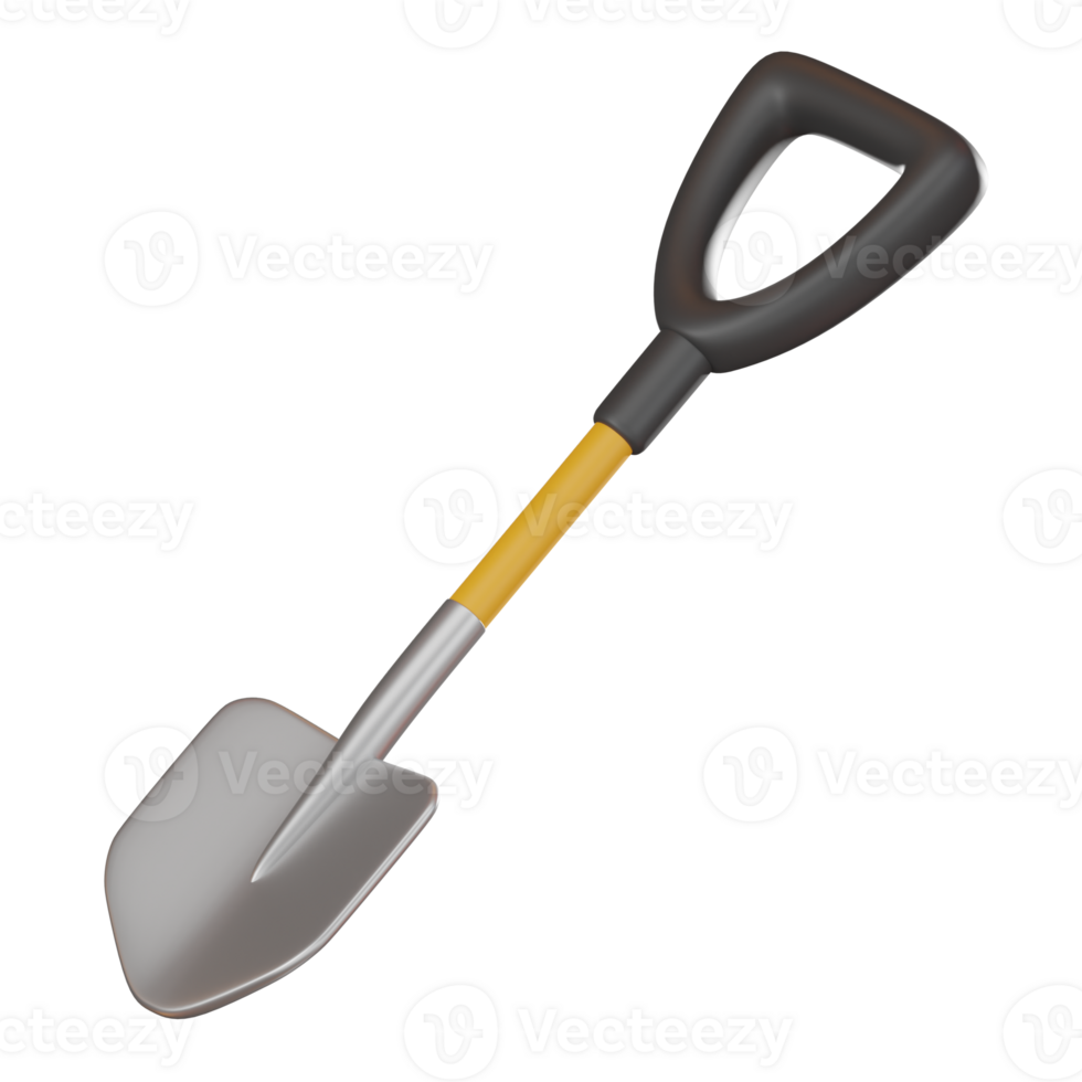 Shovel icon for farming and construction. 3D render png