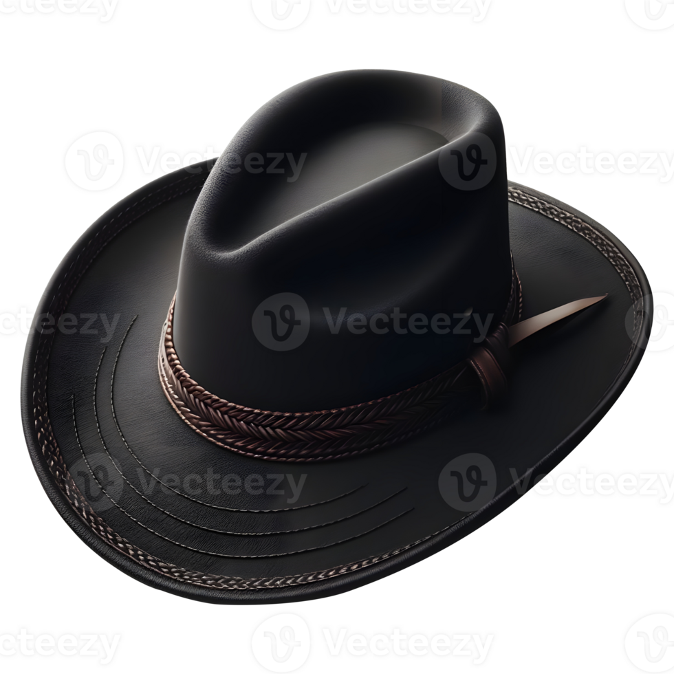 AI generated Beautiful Cowboy Hat transparent photo , Stylish Bowler Hat transparent  PNG, Sun hat for travel and vacations png