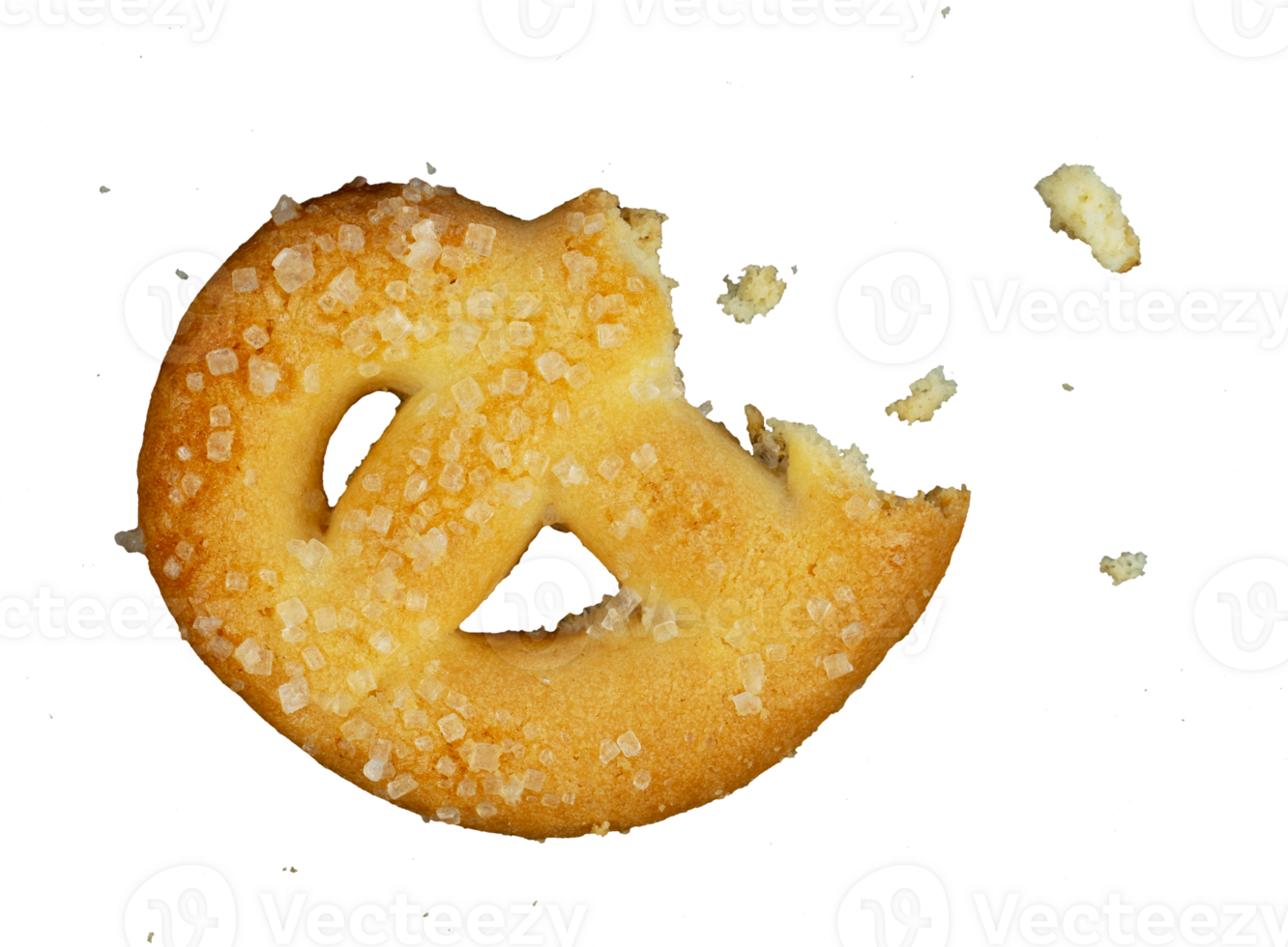Biscuit with crumbs isolated element png