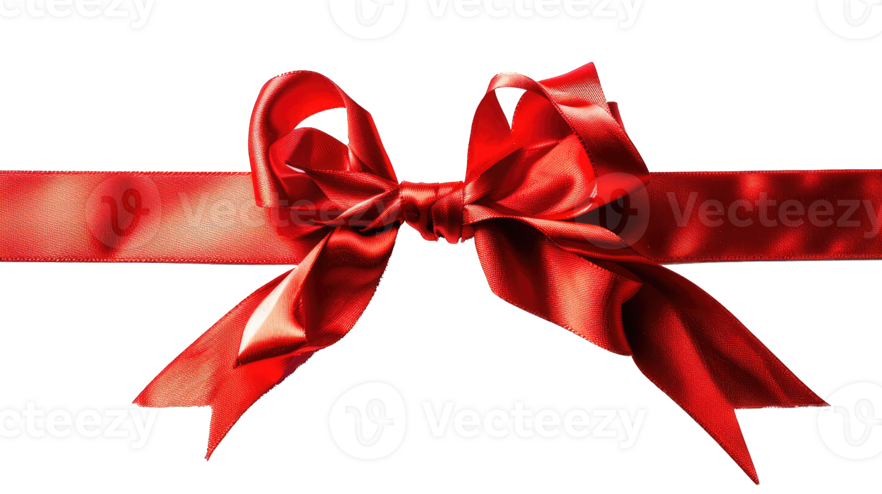 AI generated Red ribbon and bow isolated on white background. png