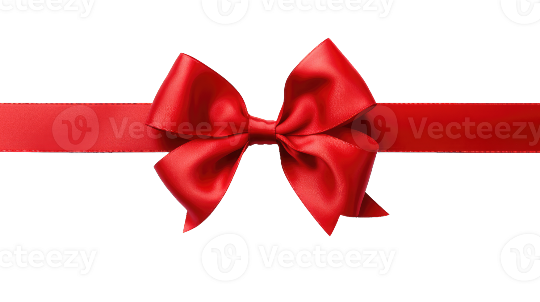 AI generated Red ribbon and bow isolated on white background. png